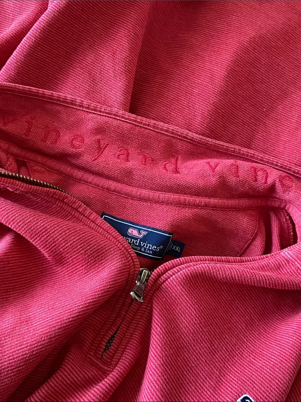 Vineyard Vines Burgundy Saltwater quarter-zip pullover Size XXL  nautical